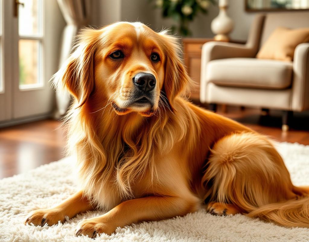 Golden retriever after grooming